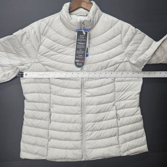 32 Degrees Heat Ultra Light Down Jacket Womens Size L Grey Zip Pockets‎ Full Zip - Picture 7 of 12